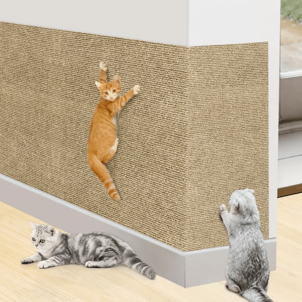 Cat Scratch Pad | Durable Polyester Furniture Protector | Straps & Adhesive | Gentle on Claws