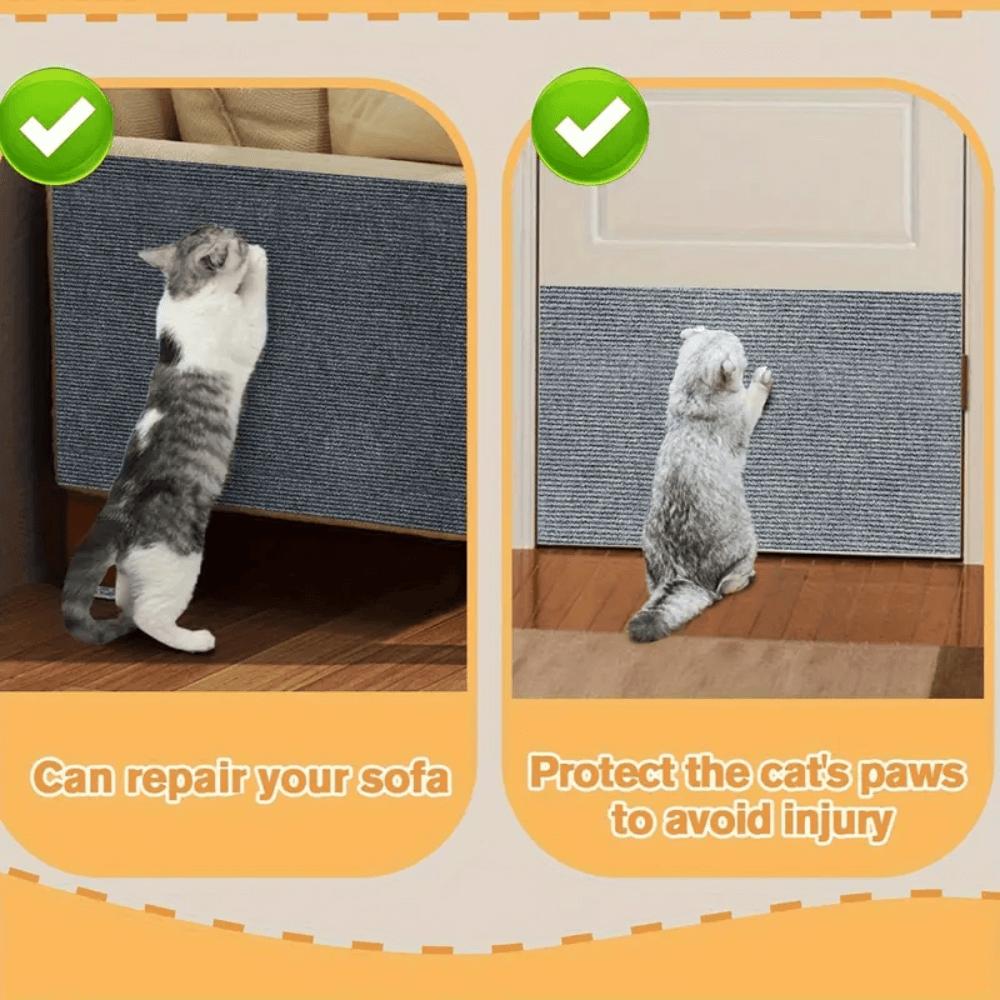 Cat Scratch Pad | Durable Polyester Furniture Protector | Straps & Adhesive | Gentle on Claws