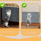 Cat Scratch Pad | Durable Polyester Furniture Protector | Straps & Adhesive | Gentle on Claws