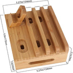 Charging Dock | Bamboo Organizer & Cable Management | 5-Port USB Charger