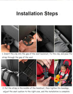 Child Car Seat | Foldable Booster Seat | Multi-Point Safety Harness | Cotton-Blend Mesh Ages 0–12