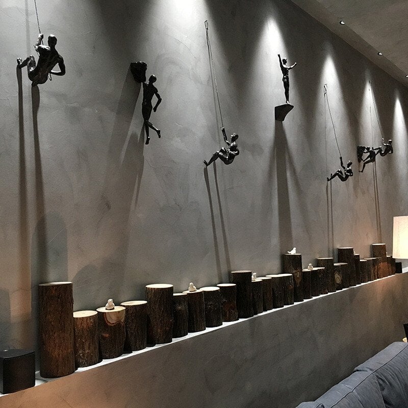 Climbing Wall Sculpture | 3D Climber Figures Design | Easy Installation | Modern Wall Decor