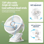 Clip-On Rechargeable Cooling Fan | Long Battery Life & USB-C Charging | LED Night Light