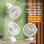 Clip-On Rechargeable Cooling Fan | Long Battery Life & USB-C Charging | LED Night Light