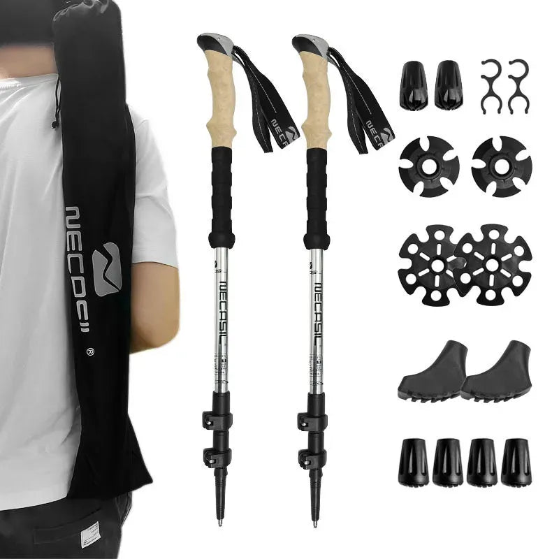 Collapsible Hiking Poles | Lightweight Aluminum | Extendable to 135cm | Comfort & Stability