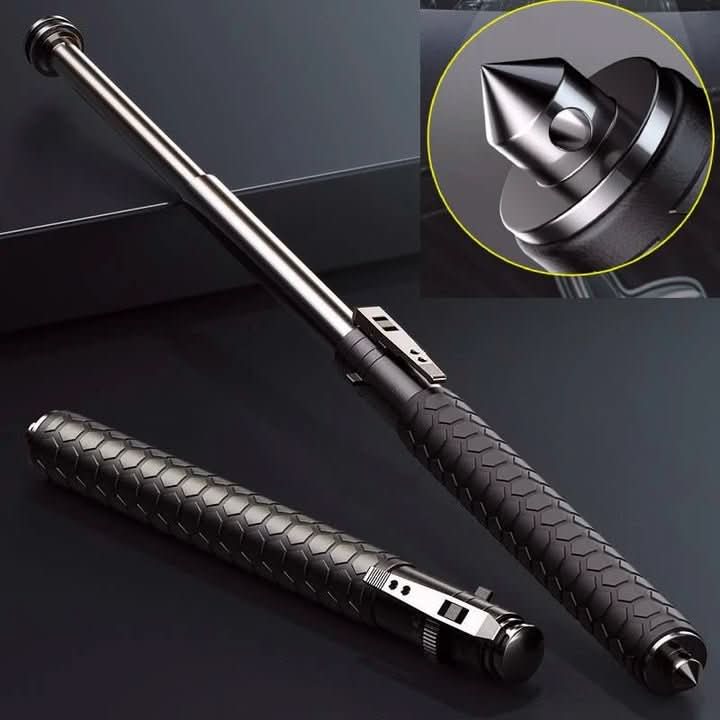 Collapsible Trekking Pole | Automatic Deploy | Aluminum Body & Anti-Slip Grip | Self-Defense