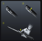 Collapsible Trekking Pole | Automatic Deploy | Aluminum Body & Anti-Slip Grip | Self-Defense