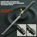 Collapsible Trekking Pole | Automatic Deploy | Aluminum Body & Anti-Slip Grip | Self-Defense