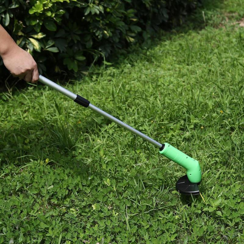 Cordless Grass Cutter | Handheld Lightweight Trimmer | Extension Pole & Debris Shield
