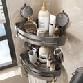 Corner Bathroom Organizer | Suction-Powered No-Drill | Water-Drain Design | Easy Installation