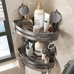 Corner Bathroom Organizer | Suction-Powered No-Drill | Water-Drain Design | Easy Installation