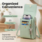 Crossbody Phone Wallet | RFID-Blocking & Waterproof | Touchscreen Pocket, Fits 6.7 in Phones