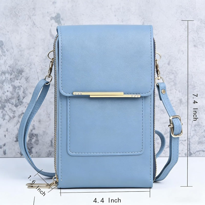 Crossbody Phone Wallet | RFID-Blocking & Waterproof | Touchscreen Pocket, Fits 6.7 in Phones