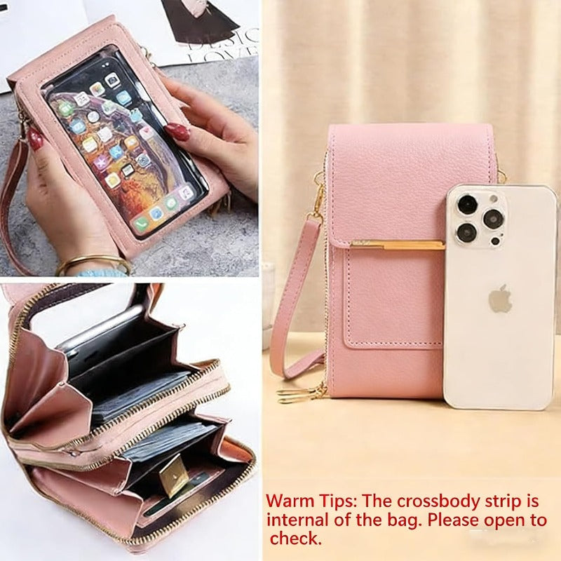 Crossbody Phone Wallet | RFID-Blocking & Waterproof | Touchscreen Pocket, Fits 6.7 in Phones