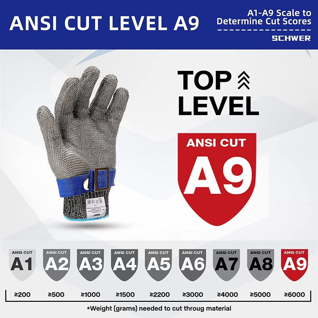 Cut-Resistant Kitchen Glove | Stainless Steel Mesh | Food-Safe & Dishwasher Safe
