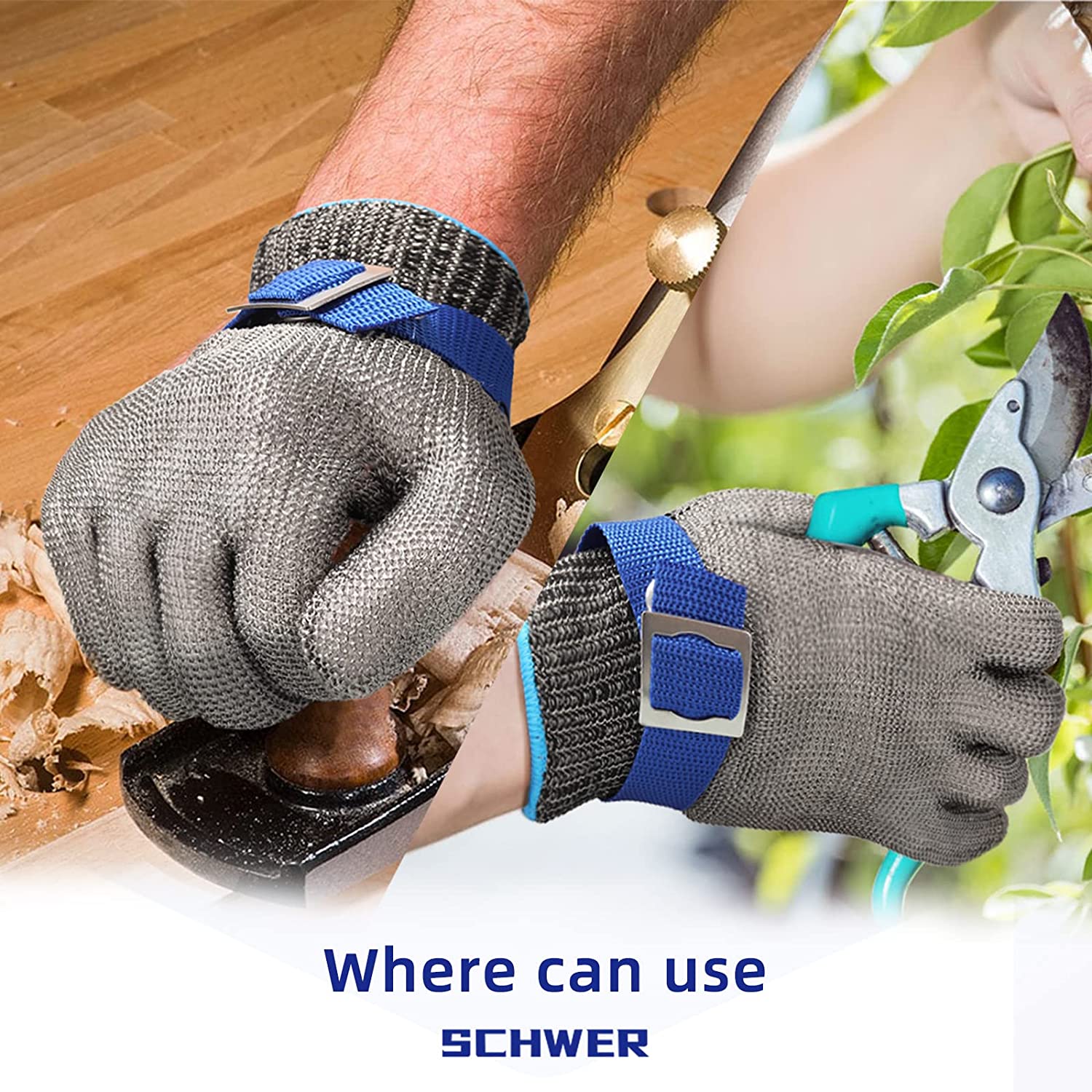 Cut-Resistant Kitchen Glove | Stainless Steel Mesh | Food-Safe & Dishwasher Safe