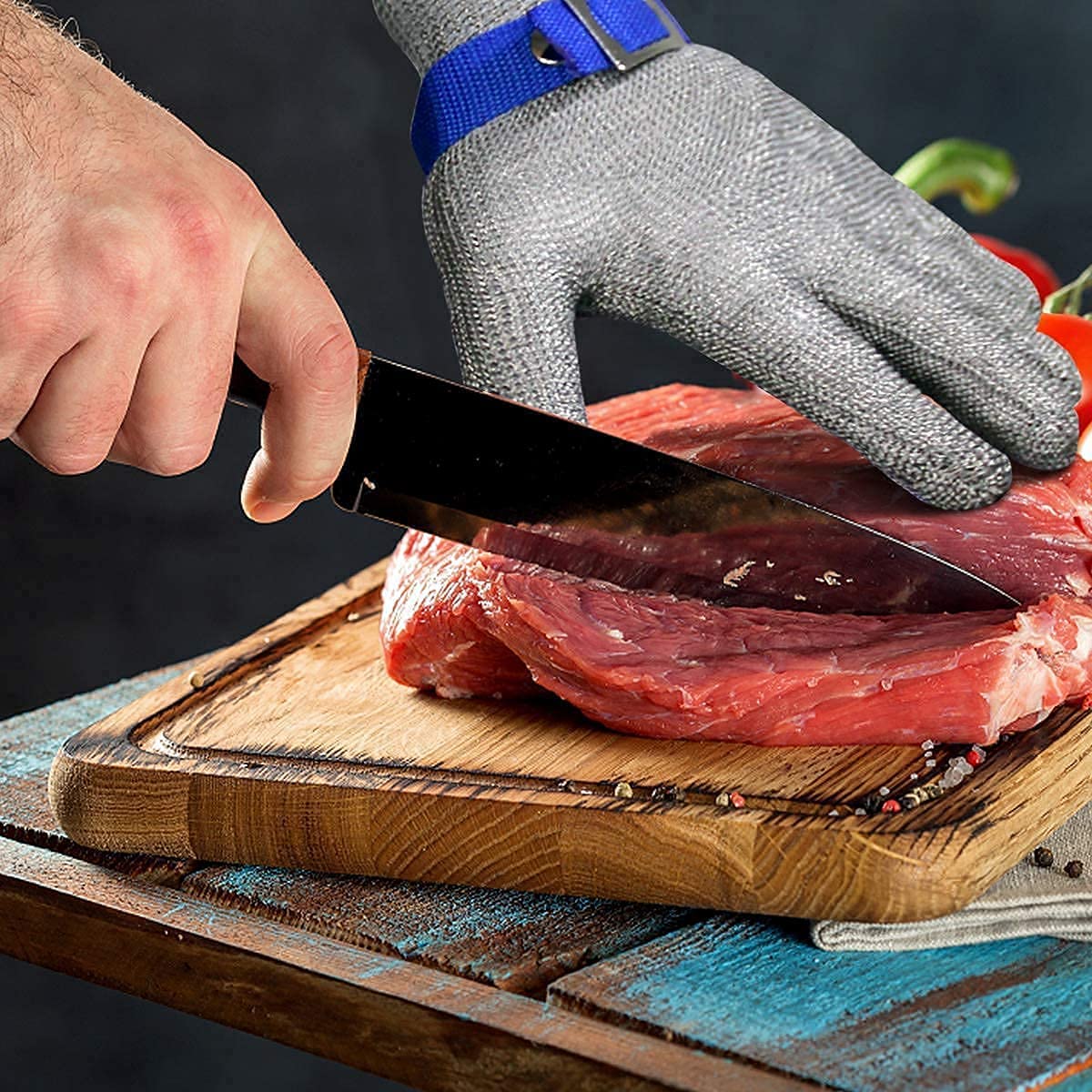 Cut-Resistant Kitchen Glove | Stainless Steel Mesh | Food-Safe & Dishwasher Safe
