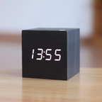 Digital Wooden Desk Clock | Hidden LED Display | Wood Finish & Minimalist Decor