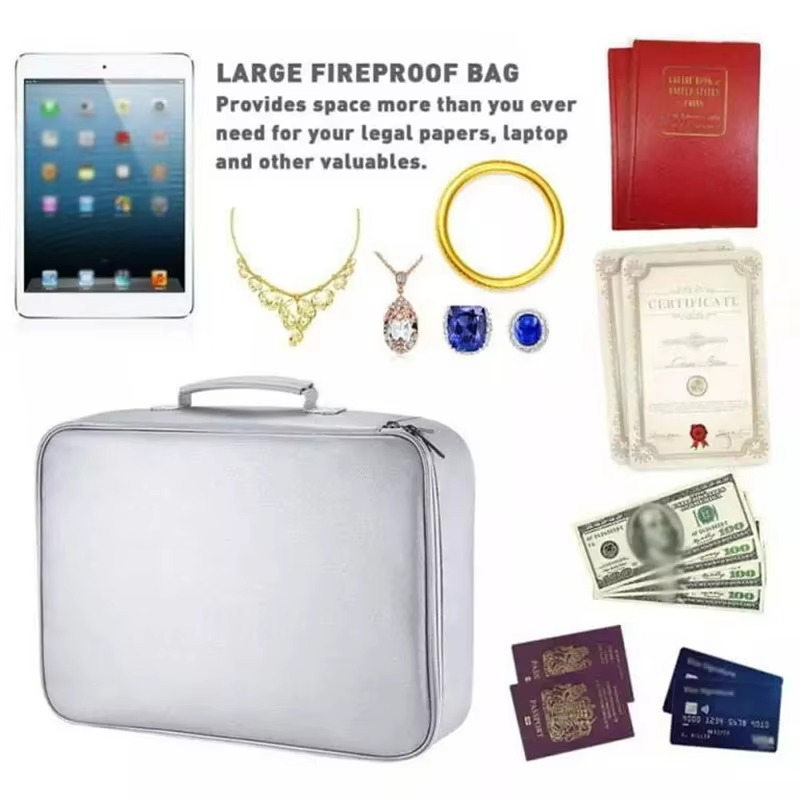 Document Organizer Bag | Fireproof & Waterproof | Fits US Letter Documents | Travel-Friendly
