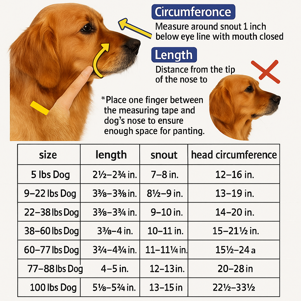 Dog Muzzle | Water-Friendly Breathable | Reflective Strip & Adjustable Strap