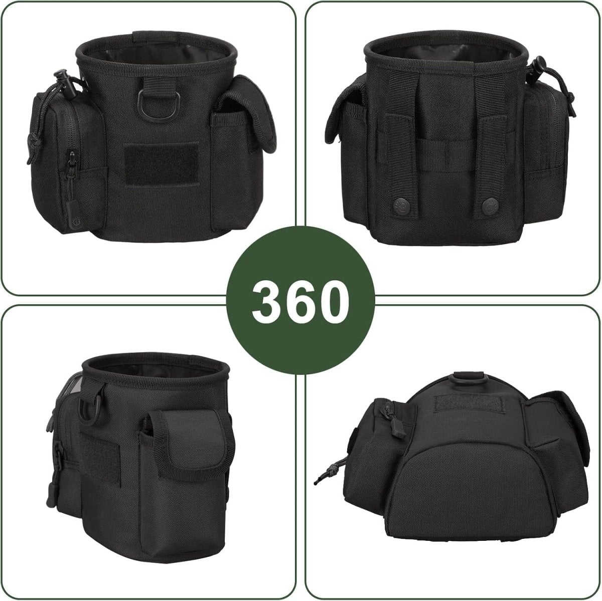 Dog Treat Pouch | Tactical Quick-Access | Zippered Compartments | Outdoor Use