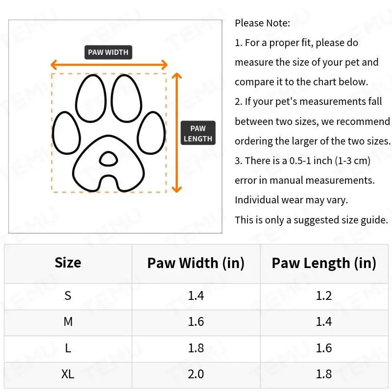 Dog Waterproof Boots | Insulated Velvet Lining | Non-Slip Sole & Windproof