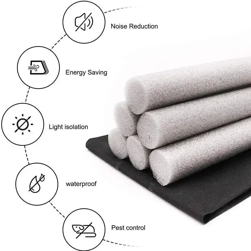 Door Draft Stopper | Weatherproof Foam Seal | 37 in Length | Peel-and-Stick Adhesive