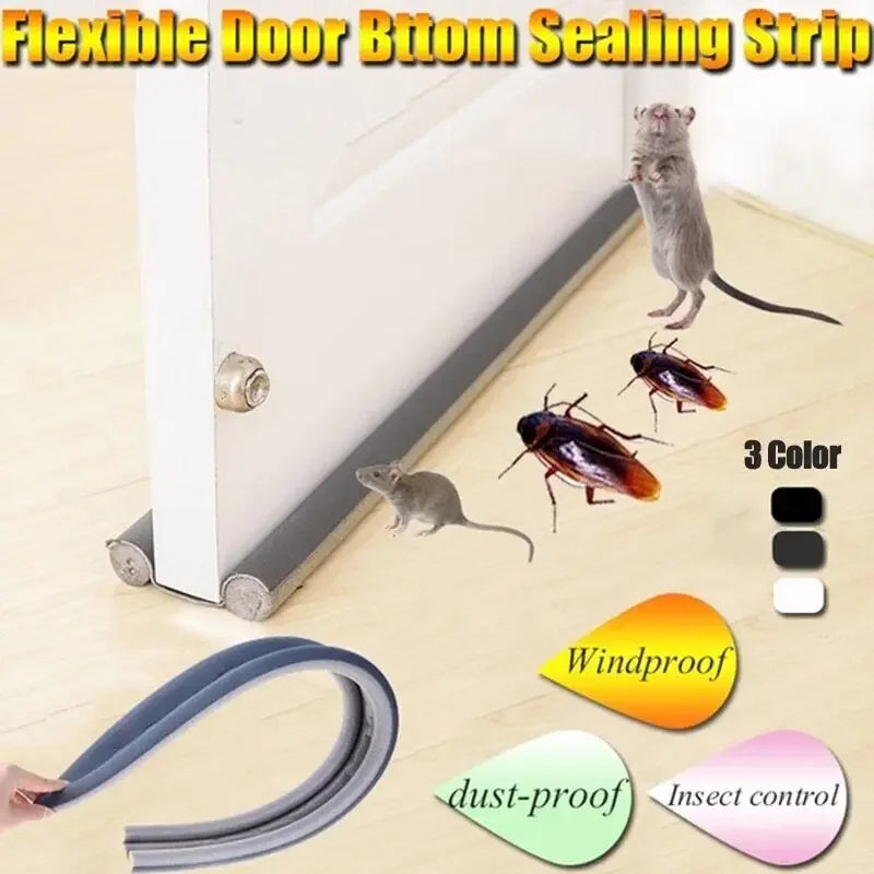 Door Draft Stopper | Weatherproof Foam Seal | 37 in Length | Peel-and-Stick Adhesive