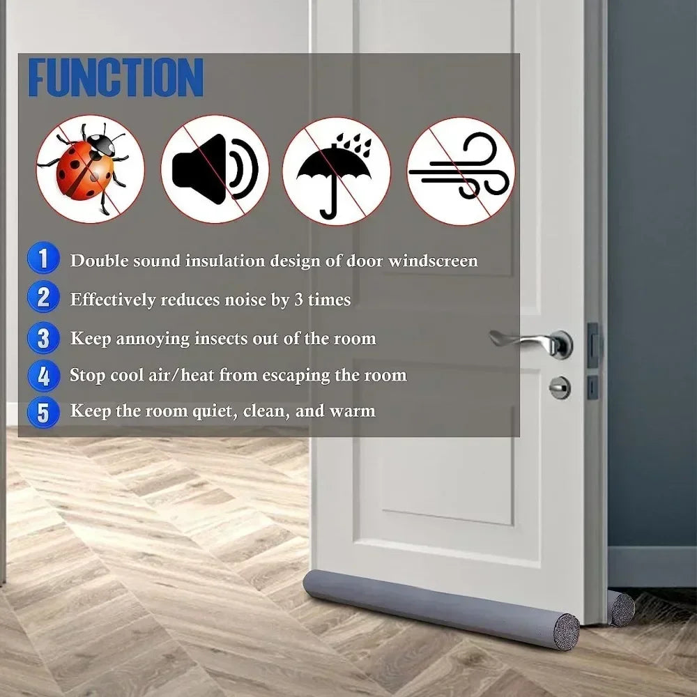 Door Draft Stopper | Weatherproof Foam Seal | 37 in Length | Peel-and-Stick Adhesive