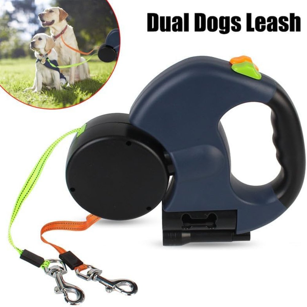 Dual Dog Leash | Tangle-Free Swivel Design | Durable Lightweight Construction | Comfortable Control