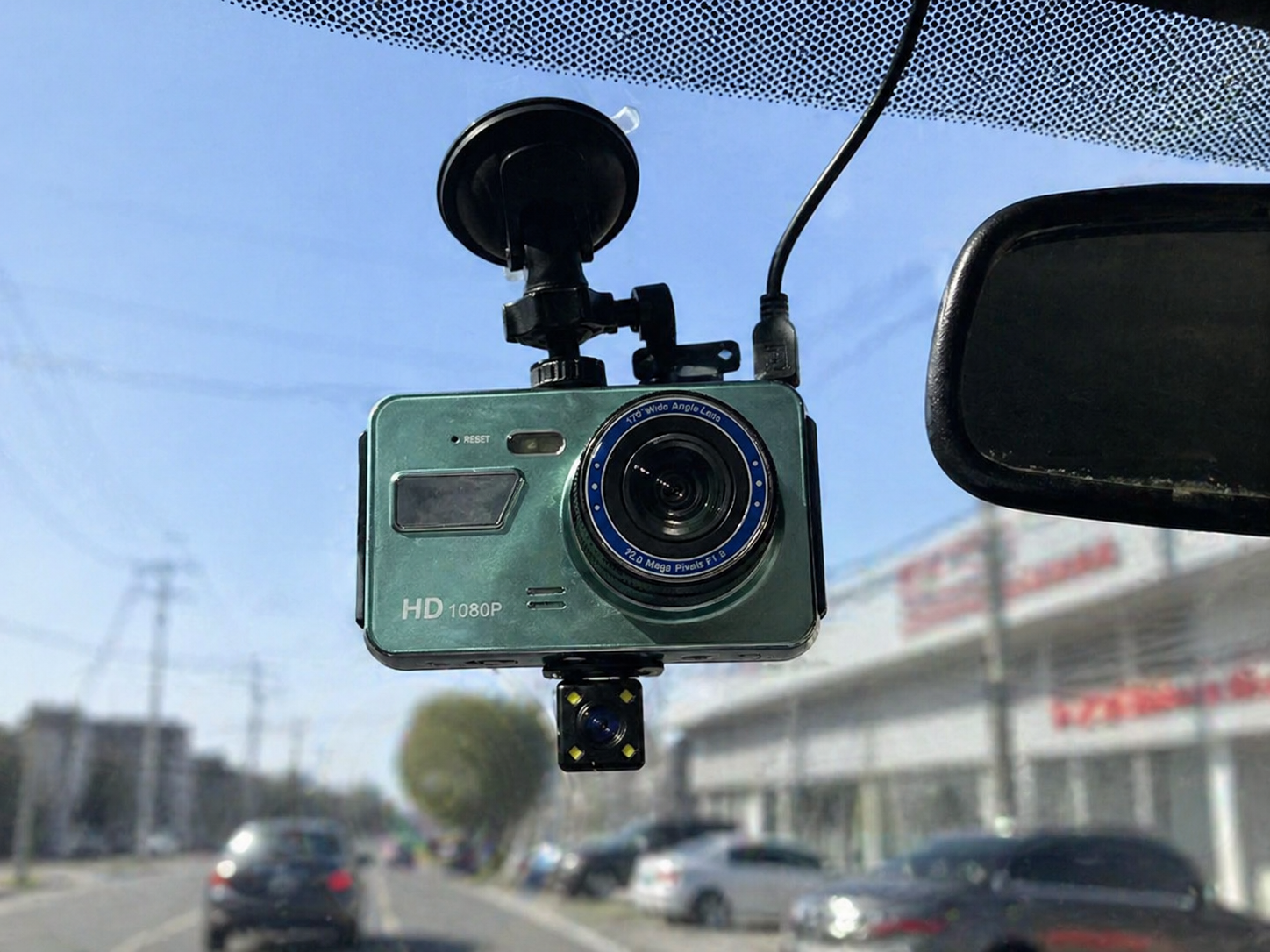 Dual-Lens Car Dash Camera | 4-Inch Display & Night Vision | High-Resolution Recording