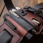 EDC Multitool Belt Pouch | Cowhide Leather | Flashlight & Pen Slots | Durable Design
