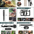 Emergency Preparedness Kit | 262-Piece First Aid & Survival | Carbon Steel Tools, Molle Bag