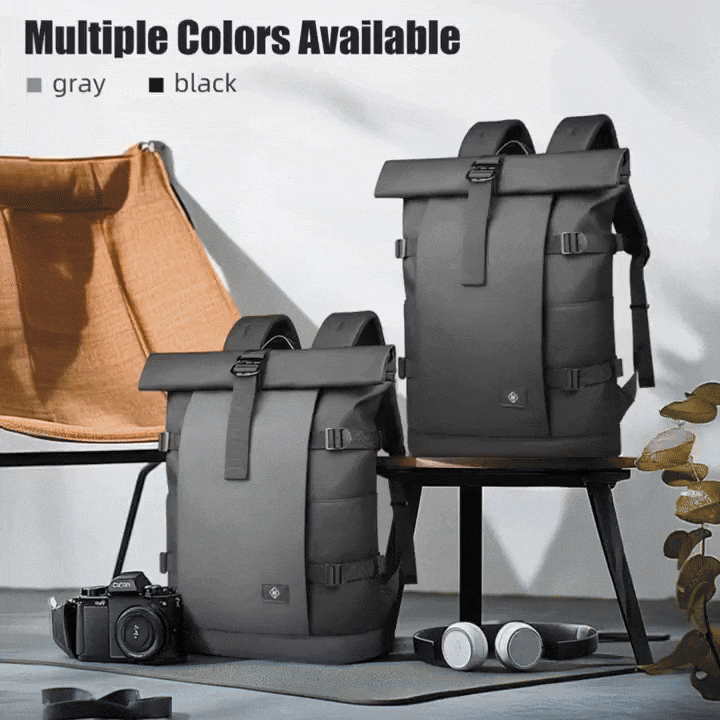 Expandable Rolltop Backpack for 17-inch Laptop | Water-Resistant Oxford | Anti-Theft Security