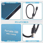 External SSD | USB Type-C Fast Transfer | 128GB | Compact Portable Design
