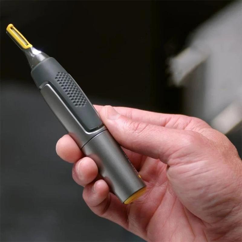 Facial Trimmer | Ultra-Thin Angled Blade | Stainless Steel & Titanium | Cordless LED Light