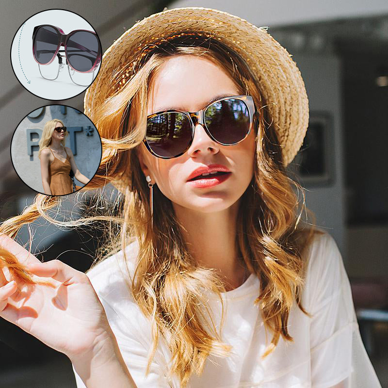 Fit-Over Sunglasses for Glasses | Polarized UV400 Protection | Oversized Cat-Eye Frame