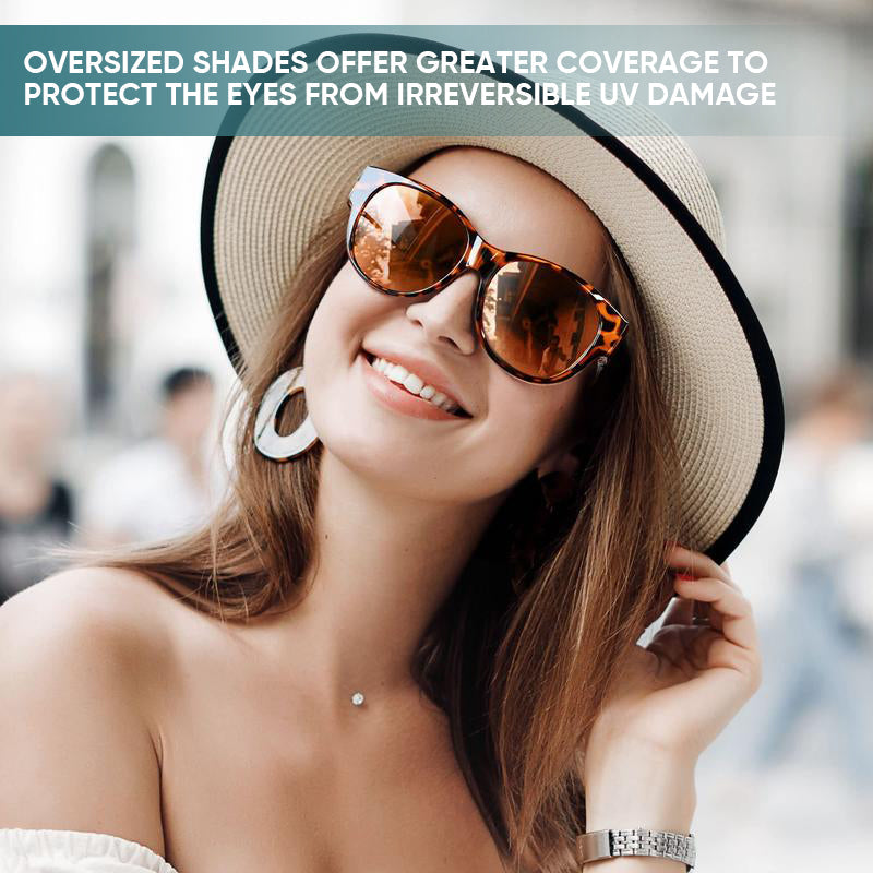 Fit-Over Sunglasses for Glasses | Polarized UV400 Protection | Oversized Cat-Eye Frame