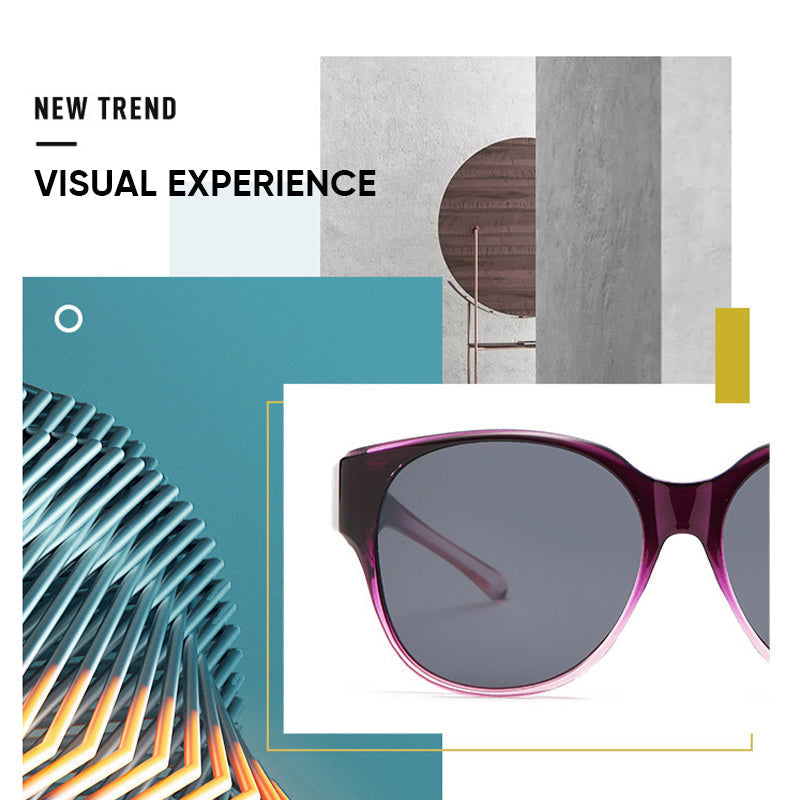 Fit-Over Sunglasses for Glasses | Polarized UV400 Protection | Oversized Cat-Eye Frame
