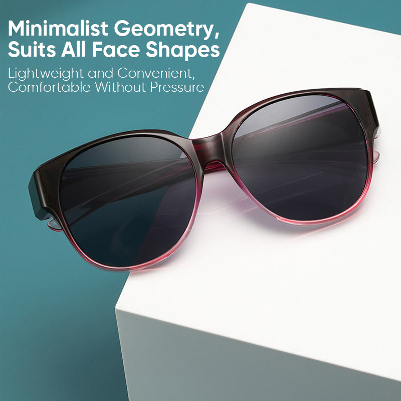 Fit-Over Sunglasses for Glasses | Polarized UV400 Protection | Oversized Cat-Eye Frame