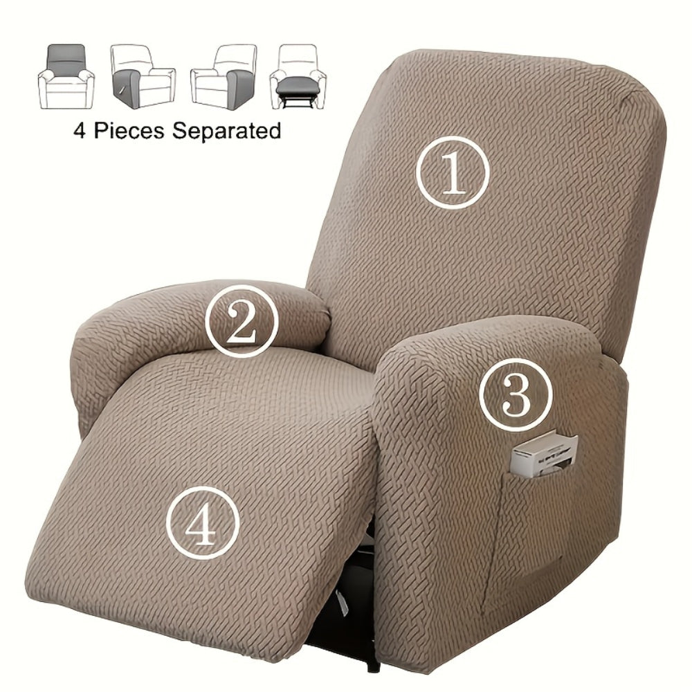 Fitted Recliner Chair Cover | Soft Microfiber | Side Pocket | Machine Washable