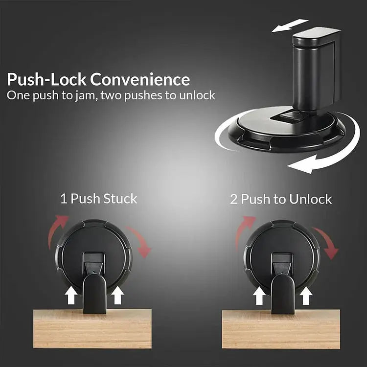 Floor Door Stopper | Press-to-Lock Mechanism | Durable Zinc Alloy | 2-Pack