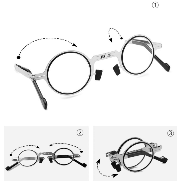 Folding Reading Glasses | Screwless Titanium Frame | Progressive & Blue Light Lenses