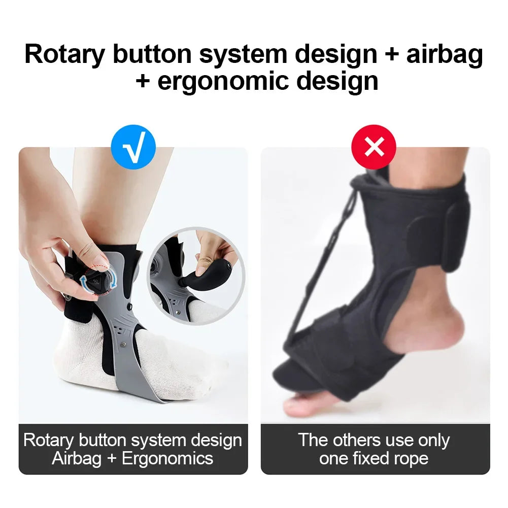 Foot Drop Ankle Brace | Inflatable Support & Quick-Adjust Strap | Breathable Mesh Fabric