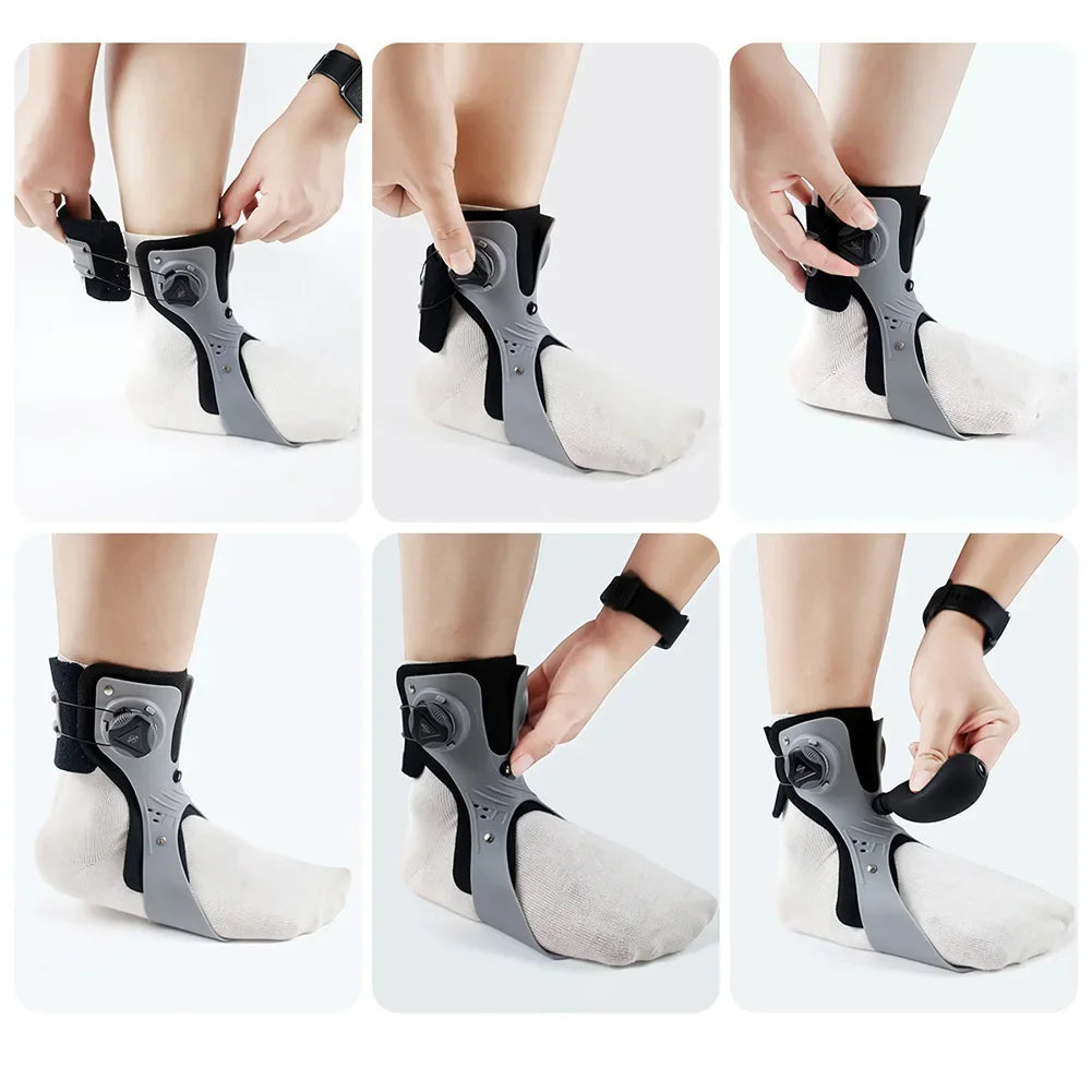Foot Drop Ankle Brace | Inflatable Support & Quick-Adjust Strap | Breathable Mesh Fabric