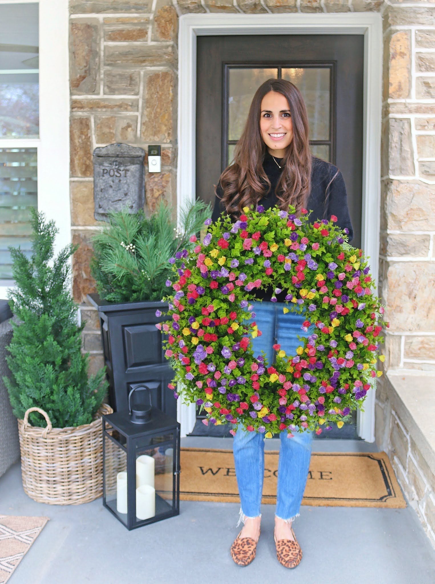 Front Door Wreath | Handmade Grapevine | Silk Buttercups & Lifelike Eucalyptus | Seasonal Decor