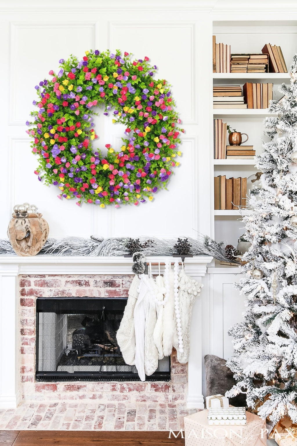 Front Door Wreath | Handmade Grapevine | Silk Buttercups & Lifelike Eucalyptus | Seasonal Decor