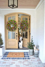 Front Door Wreath | Handmade Grapevine | Silk Buttercups & Lifelike Eucalyptus | Seasonal Decor
