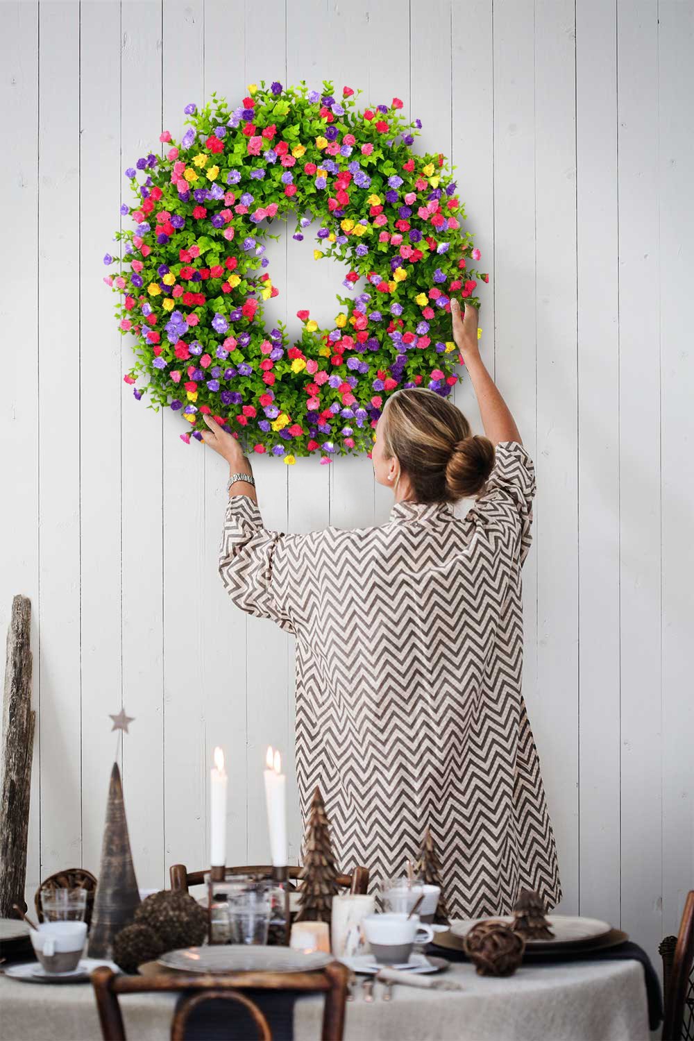 Front Door Wreath | Handmade Grapevine | Silk Buttercups & Lifelike Eucalyptus | Seasonal Decor