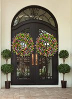 Front Door Wreath | Handmade Grapevine | Silk Buttercups & Lifelike Eucalyptus | Seasonal Decor